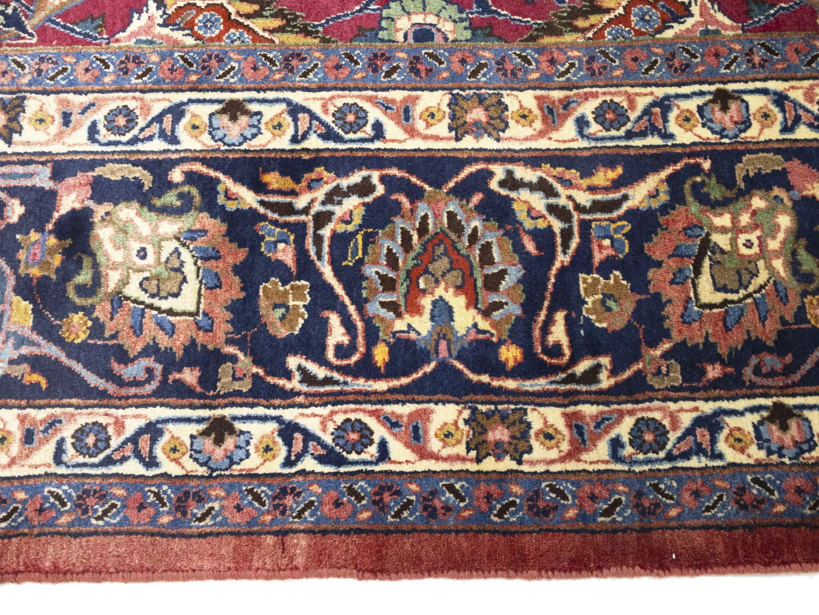 Vintage Maroon Red Traditional 10X13 Mashad Persian Rug - 9