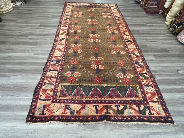 Antique Turkish all over natural color Rug-1945: Title:Antique Turkish all over natural color Rug-1945 Description:Beautiful antique Turkish all over design rug from central Turkey, size 4 ft. 8 inches by 11 ft.11 inches, circa 1930 in excellent con