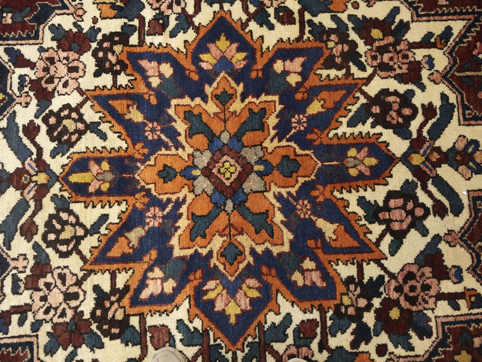 Semi Antique Rusty Brown Floral 10X10 Bakhtiari Persian Square Rug - 7
