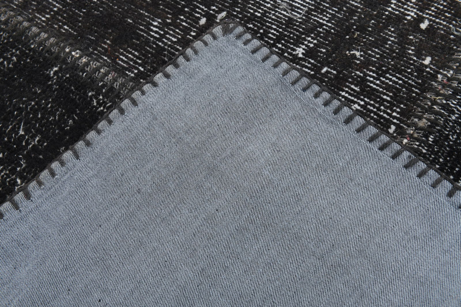 5'11'' x 7'10'' Handmade Vintage Wool Patchwork Rug - 98 - 16