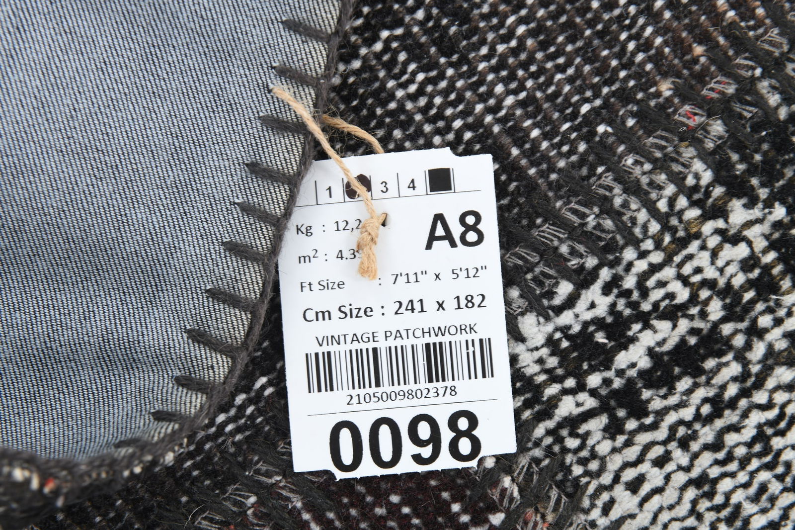 5'11'' x 7'10'' Handmade Vintage Wool Patchwork Rug - 98 - 20