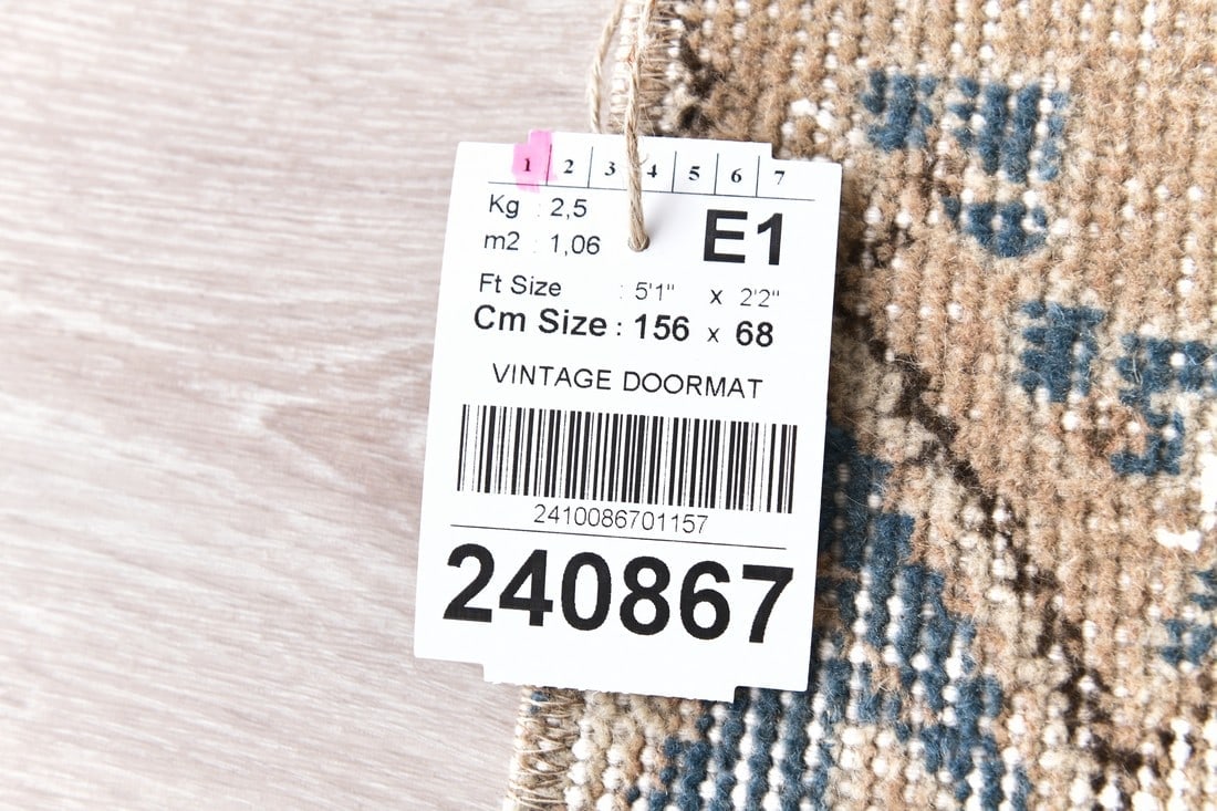 2'2'' x 5'1'' Handmade Vintage Wool Rug - 240867 - 14