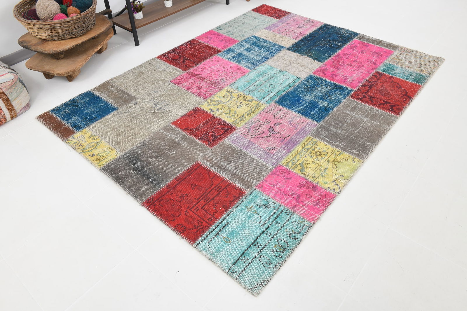 5'9'' x 7'10'' Handmade Vintage Wool Rug - 20 - 7