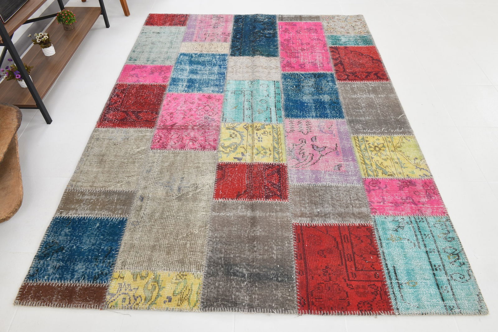 5'9'' x 7'10'' Handmade Vintage Wool Rug - 20 - 8