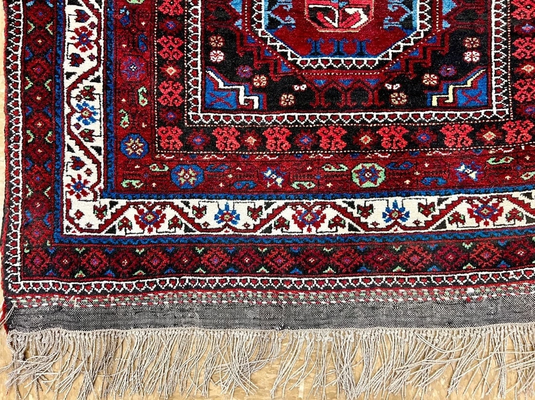 Hand-Knotted Antique Persian Balouch Tribal Runner Wool Rug 3'5" x 9'5" - 15