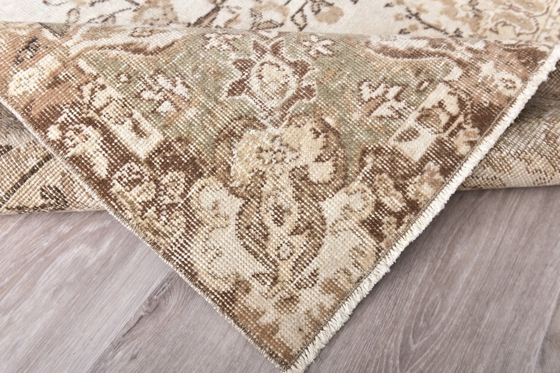 6'6'' x 10'3'' Handmade Vintage Wool Rug - 240871 - 12