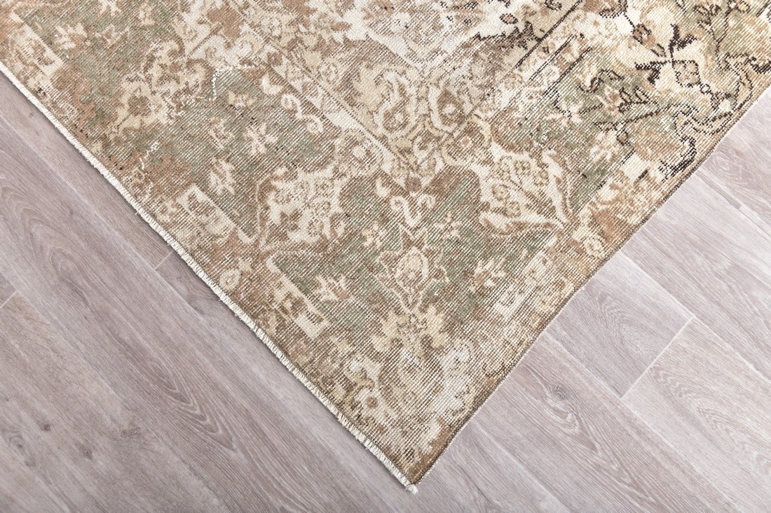 6'6'' x 10'3'' Handmade Vintage Wool Rug - 240871 - 7