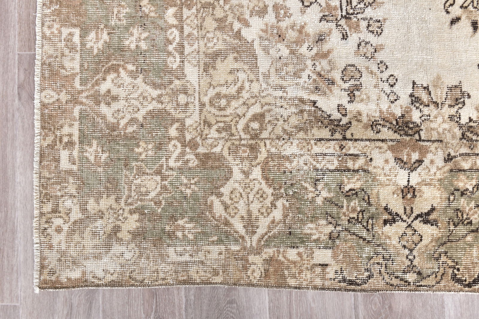 6'6'' x 10'3'' Handmade Vintage Wool Rug - 240871 - 8