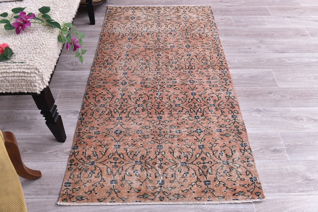 2'10'' x 5'7'' Handmade Vintage Wool Rug - 244413 - 4