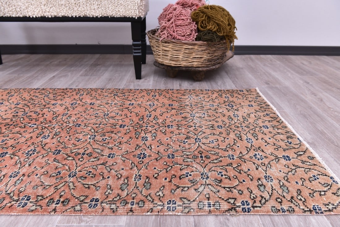 2'10'' x 5'7'' Handmade Vintage Wool Rug - 244413 - 5