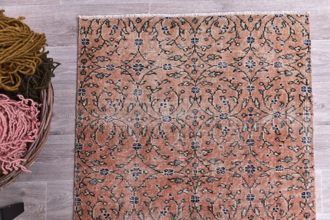 2'10'' x 5'7'' Handmade Vintage Wool Rug - 244413 - 6