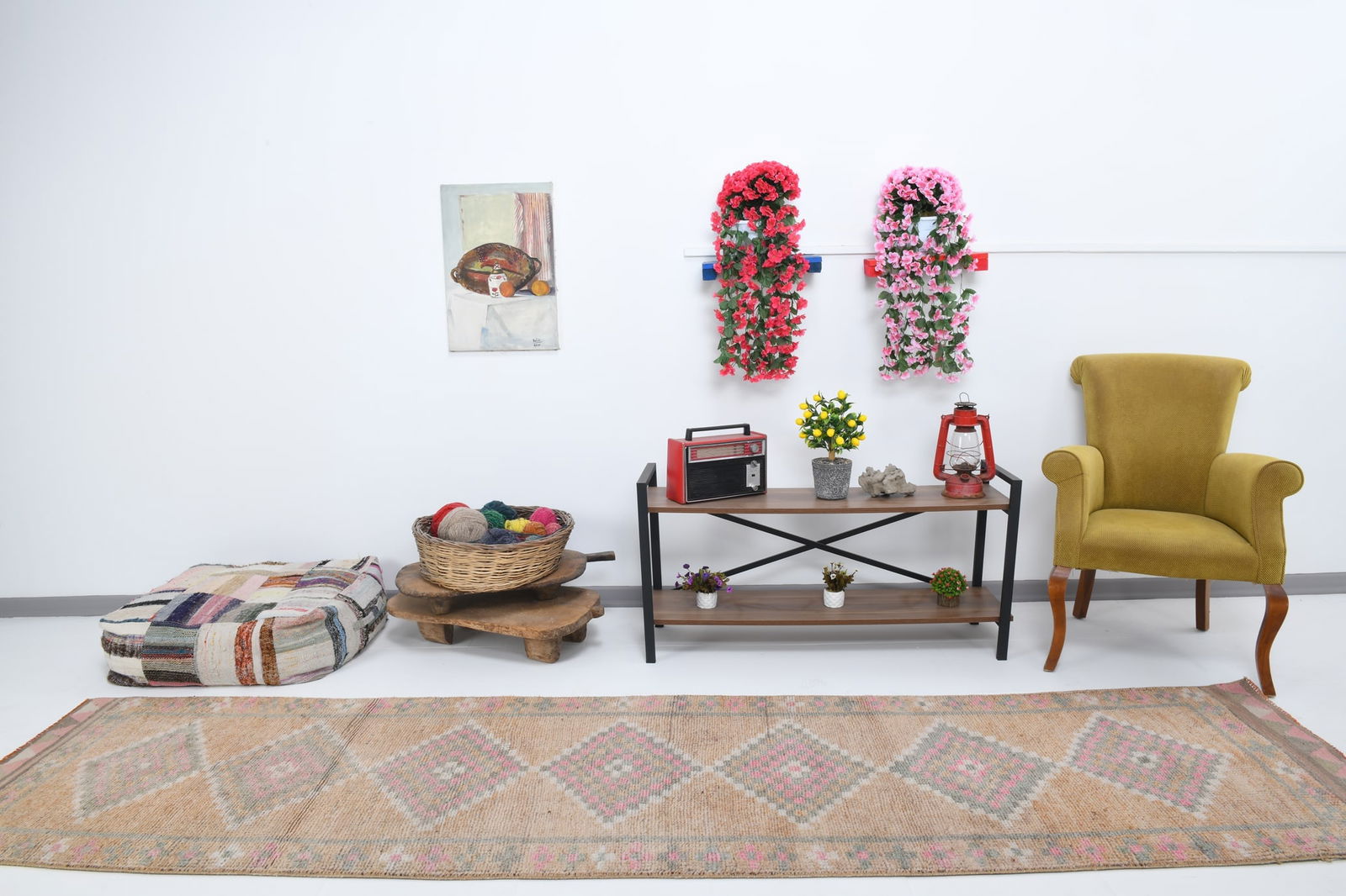 2'9'' x 11'6'' Vintage Wool Runner Rug - 18147: Title: 2'9'' x 11'6'' Vintage Wool Runner Rug - 18147 Description:2'9'' x 11'6'' Vintage Wool Runner Rug - 18147 Origin:Turkiye Date/Period:1960-90 Materials:Wool,Cotton Dimension:2'9''x11'6'' ft, 86x