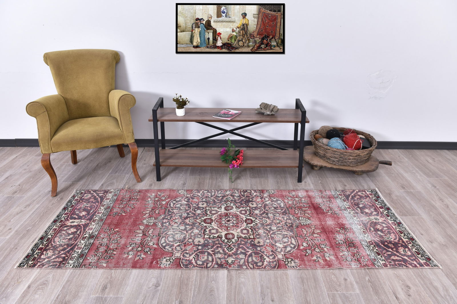 2'7'' x 7'7'' Turkish Vintage Runner Rug - 240834: Title: 2'7'' x 7'7'' Turkish Vintage Runner Rug - 240834 Description:2'7'' x 7'7'' Turkish Vintage Runner Rug - 240834 Origin:Turkiye Date/Period:1960-90 Materials:Wool,Cotton Dimension:2'7''x7'7'' ft