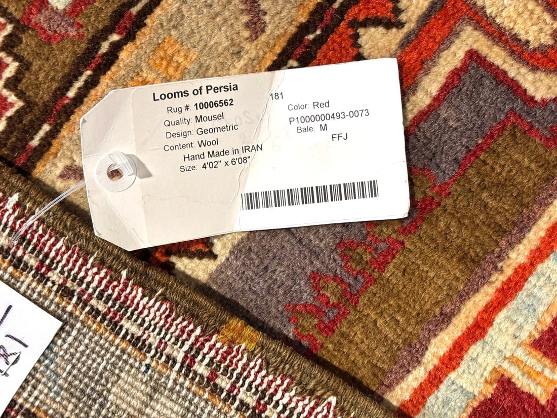 Hand-Knotted Persian Zanjan Geometric Vintage Tribal Wool Oriental Area Rug 4'2" x 6'8" - 10