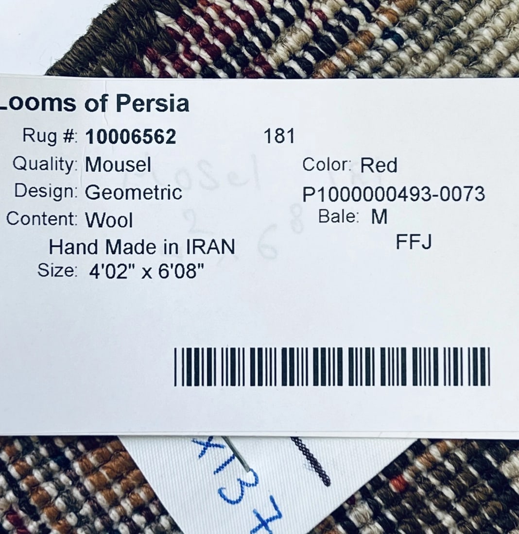 Hand-Knotted Persian Zanjan Geometric Vintage Tribal Wool Oriental Area Rug 4'2" x 6'8" - 11