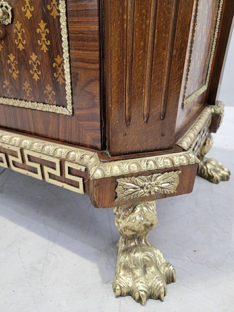 Antique French Empire Style Marquetry Inlay Chest Commode - 6