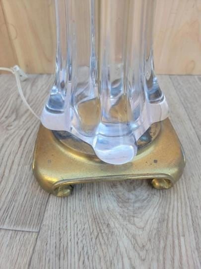Vintage French Cofrac Art Verrier Freeform Crystal Table Lamp - 4