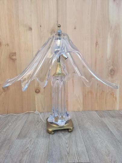 Vintage French Cofrac Art Verrier Freeform Crystal Table Lamp - 6