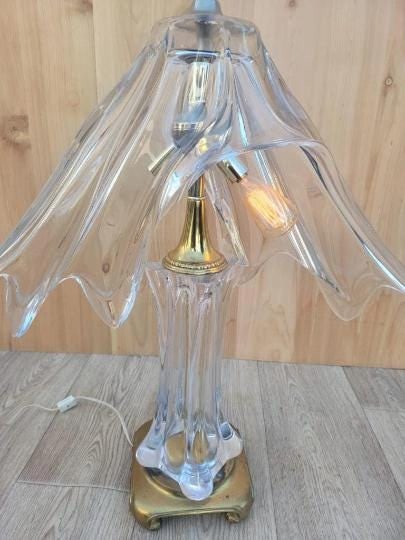 Vintage French Cofrac Art Verrier Freeform Crystal Table Lamp - 7