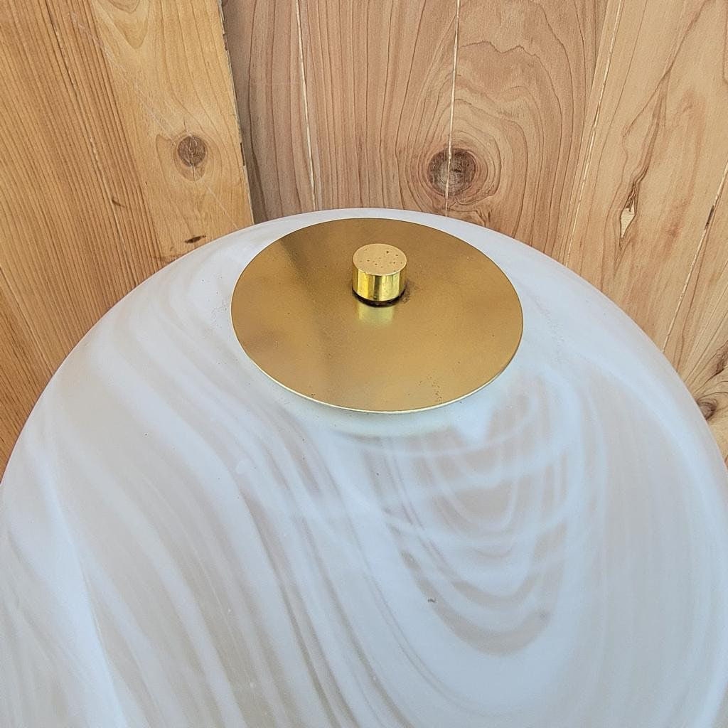 Vintage Italian Deco Table Lamp with Frosted Glass Shade - 5