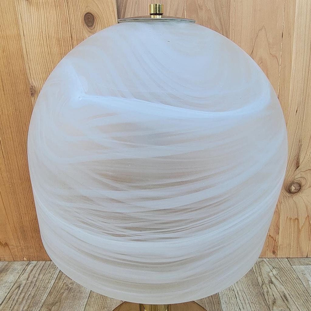 Vintage Italian Deco Table Lamp with Frosted Glass Shade - 6