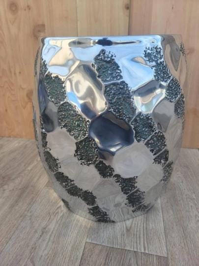 Made Goods Hammered Brass Stool Side Table - 2