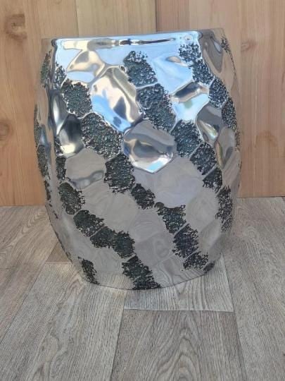 Made Goods Hammered Brass Stool Side Table - 7