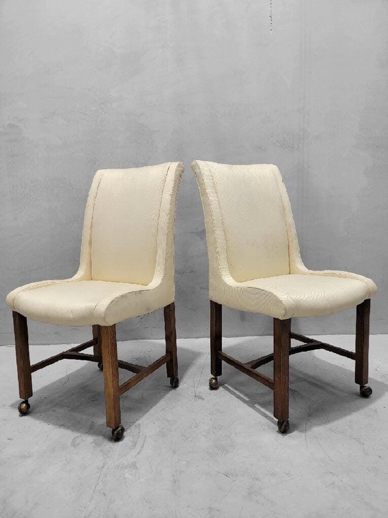 Art Deco Dining Chairs on Casters by Baker Furniture Company - Set of 8 - 7