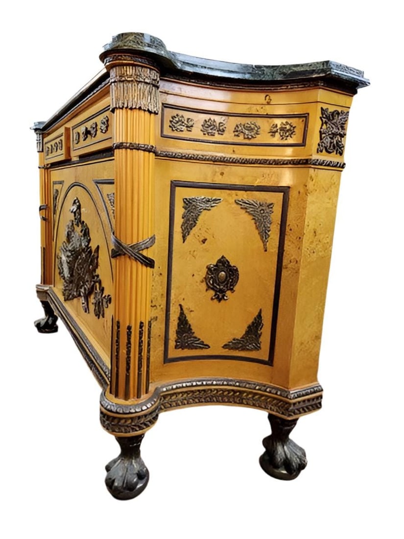 Vintage French Louis XVI Figural Bronze Ormolu Chest Commode - 5