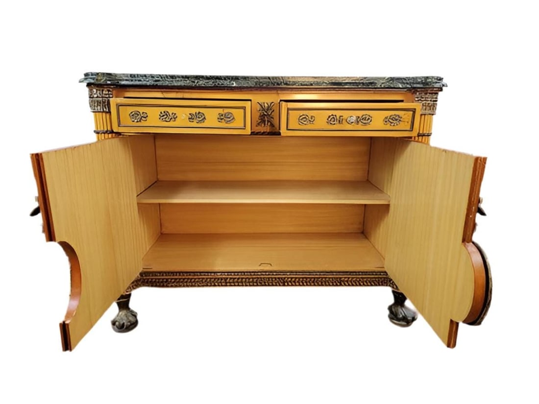 Vintage French Louis XVI Figural Bronze Ormolu Chest Commode - 6