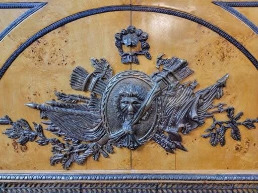 Vintage French Louis XVI Figural Bronze Ormolu Chest Commode - 8