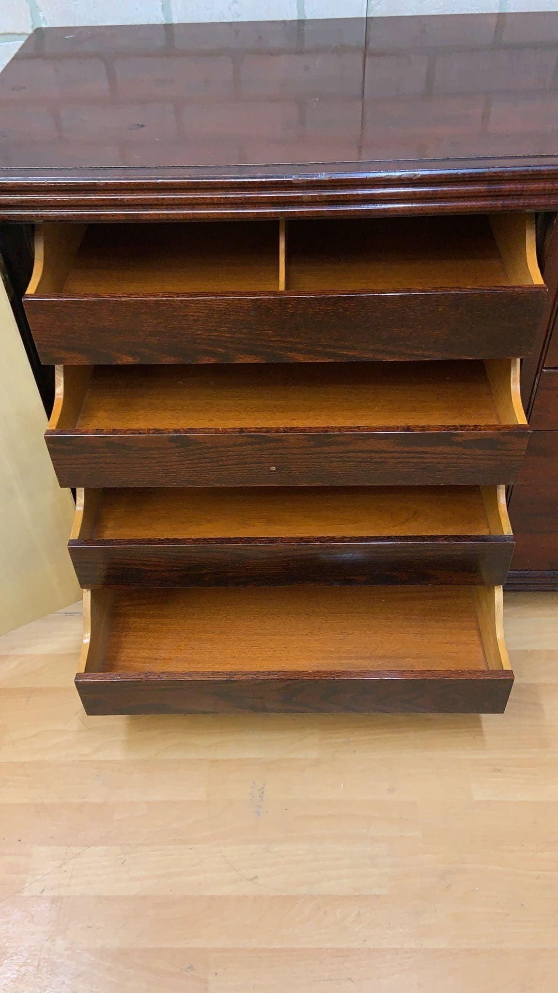 Art Deco Paul Frankl for Johnson Furniture Style Mahogany & Cork Sideboard - 6