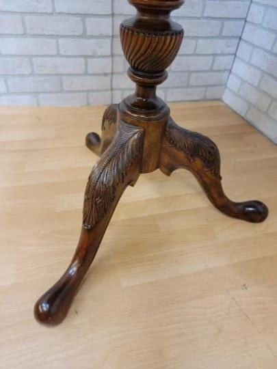 Vintage Georgian Style Flame Mahogany Carved Pie Crust Table by Maitland-Smith - 6