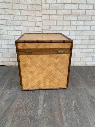 Vintage Asian Style Woven Bamboo Nesting Storage Trunks - Set of 2 - 9