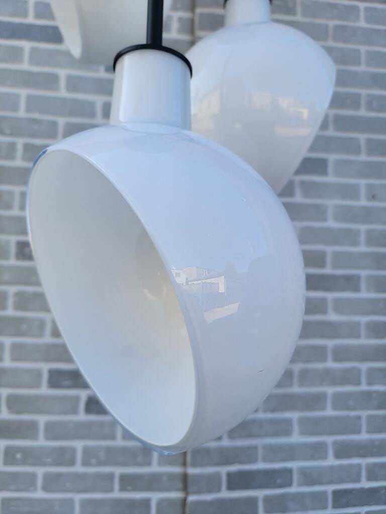 Edendale 9" Angled Opal Hanging 3 Pendant Light Fixture - 7