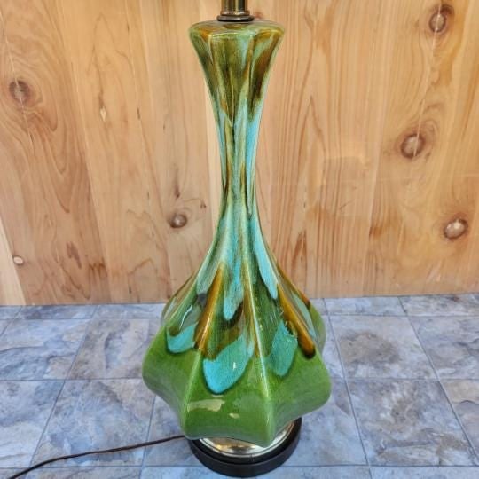 Vintage Retro Green Table Lamp - Pair - 5