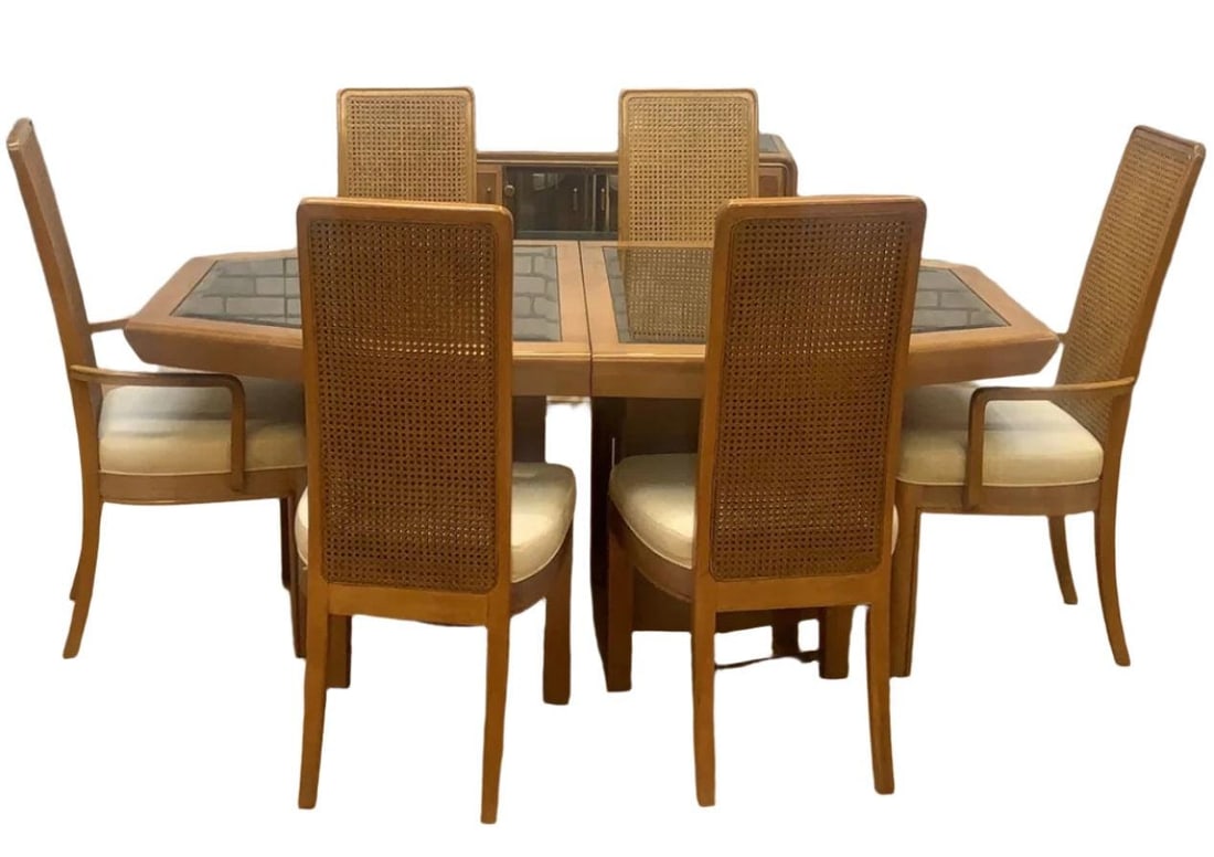 Art Deco American of Martinsville Burl 8 Piece Dining Set (1 of 10)