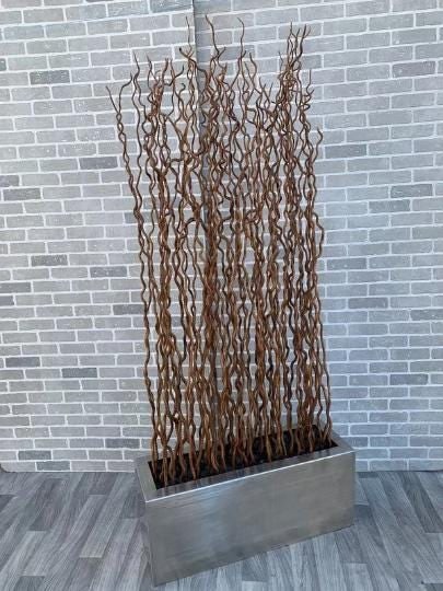 Vintage Rustic Industrial Willow Branches in Planter Box Screen/Room Divider Separator (1 of 10)