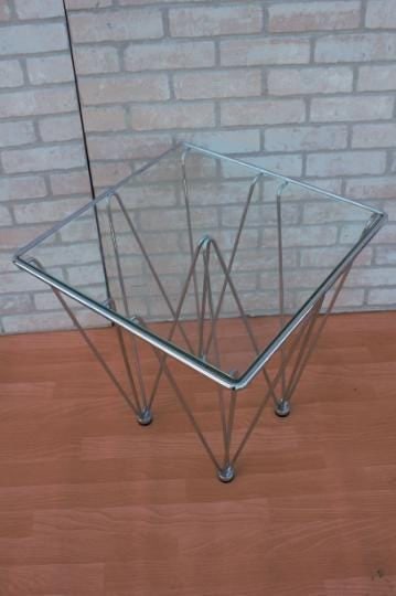 Mid Century Modern Geometric Inverted Pyramidal Side Table - 2
