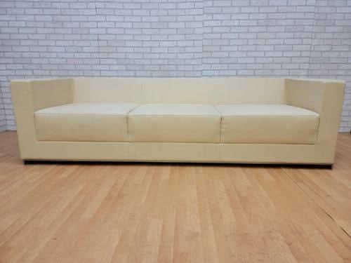 Vintage Contemporary B1 Sofa by Bernhardt Design in a Cream Leather (1 of 10)