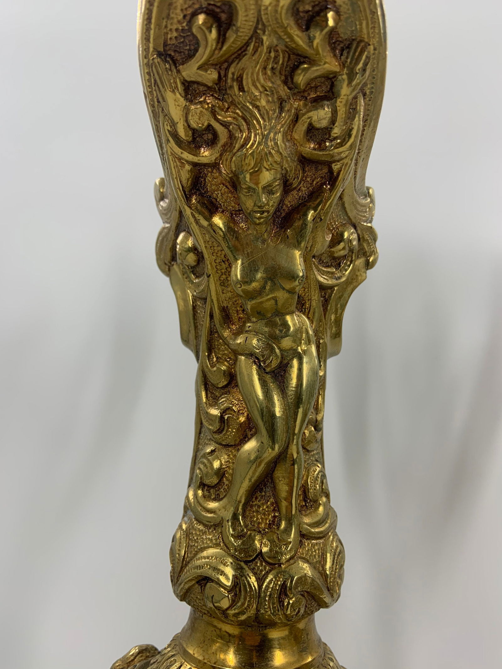 Antique French Renaissance Revival Figural Ormolu Ewers - Pair - 2