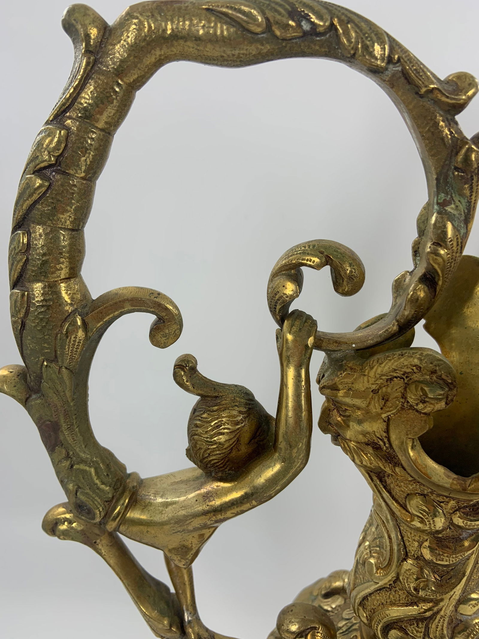 Antique French Renaissance Revival Figural Ormolu Ewers - Pair - 6