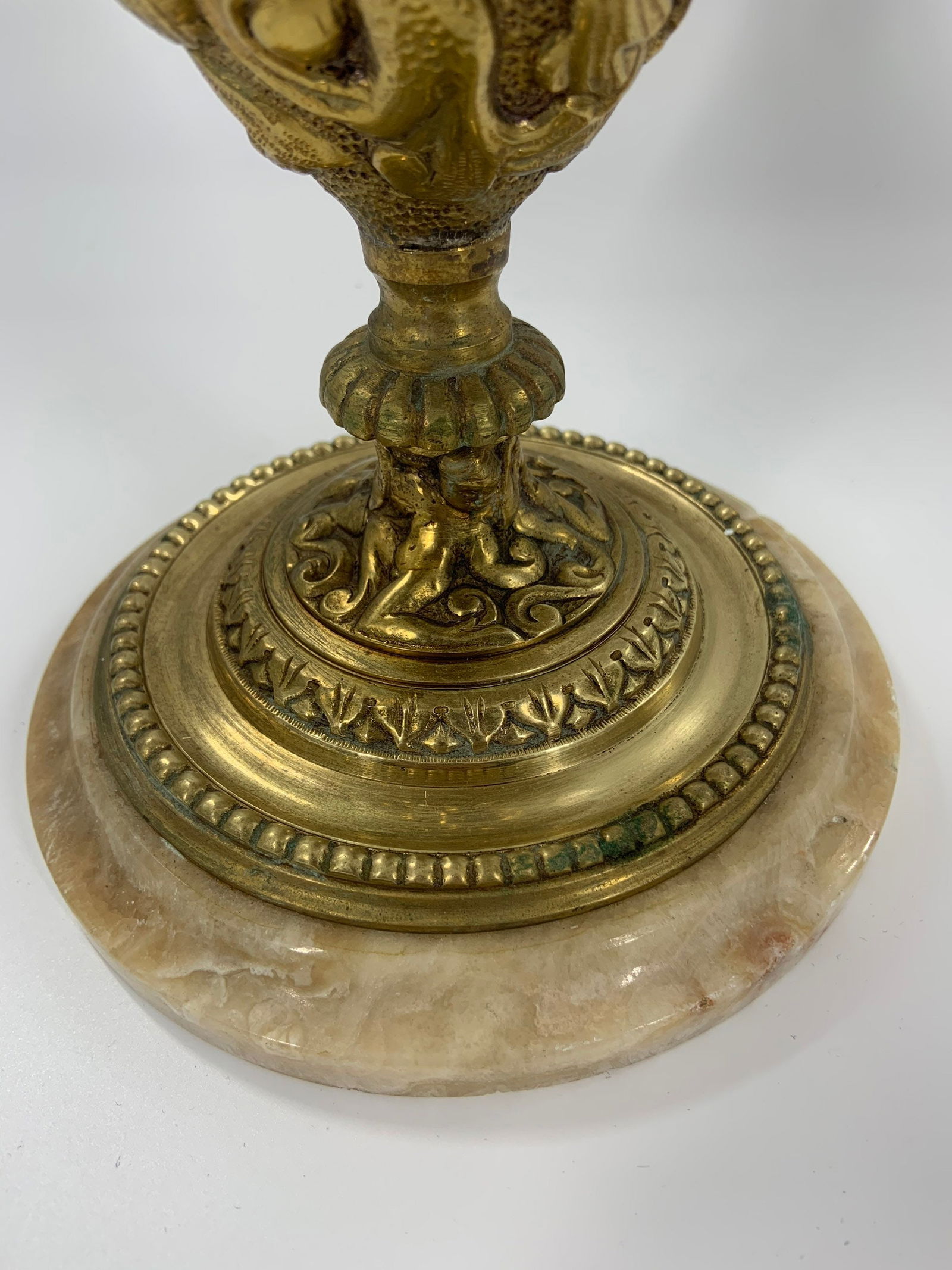 Antique French Renaissance Revival Figural Ormolu Ewers - Pair - 9