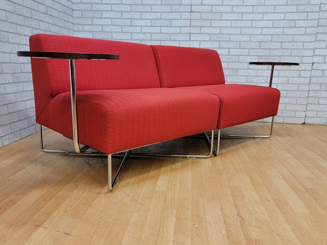 Mid Century Modern Modular Lounge with Movable Side Table by Bernhardt Designs - Set of 2 - 2