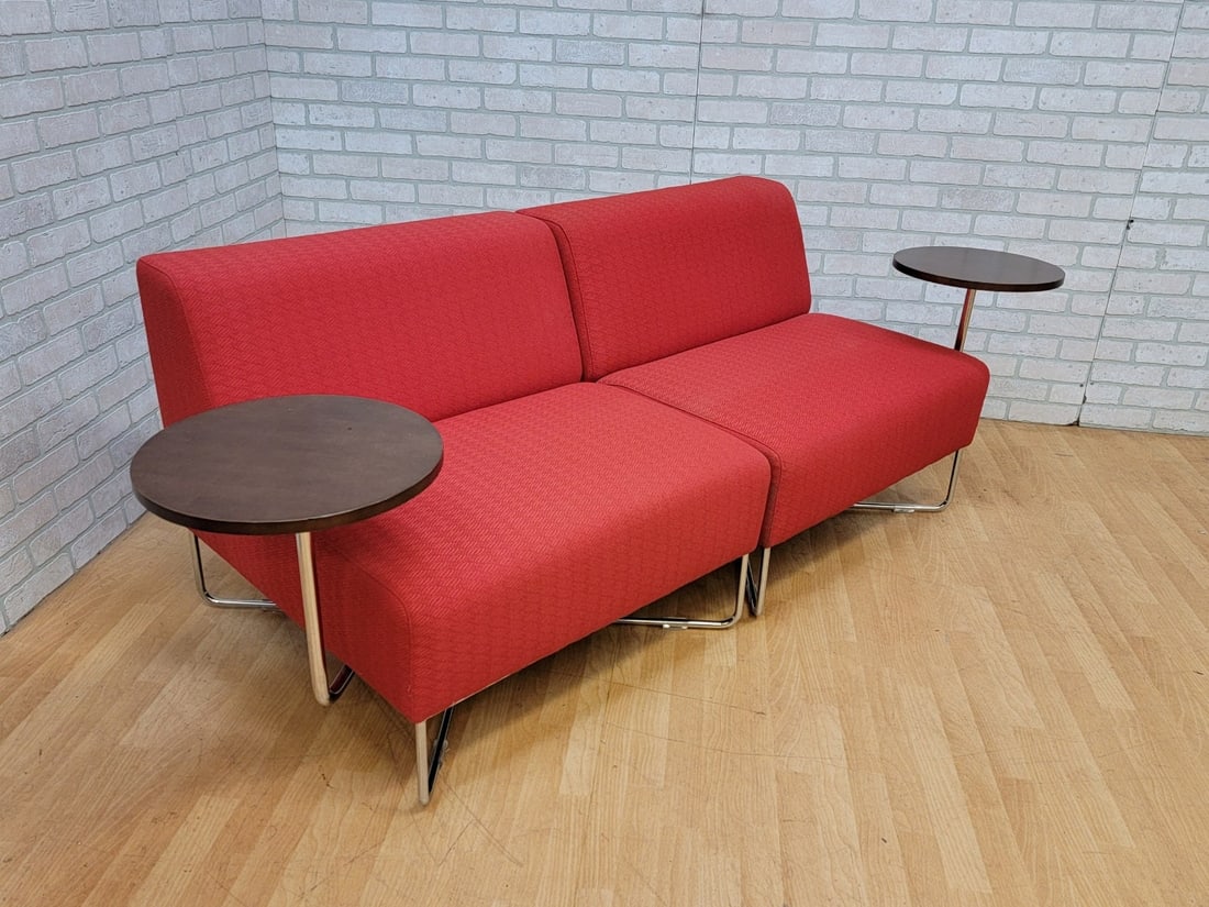 Mid Century Modern Modular Lounge with Movable Side Table by Bernhardt Designs - Set of 2 - 5