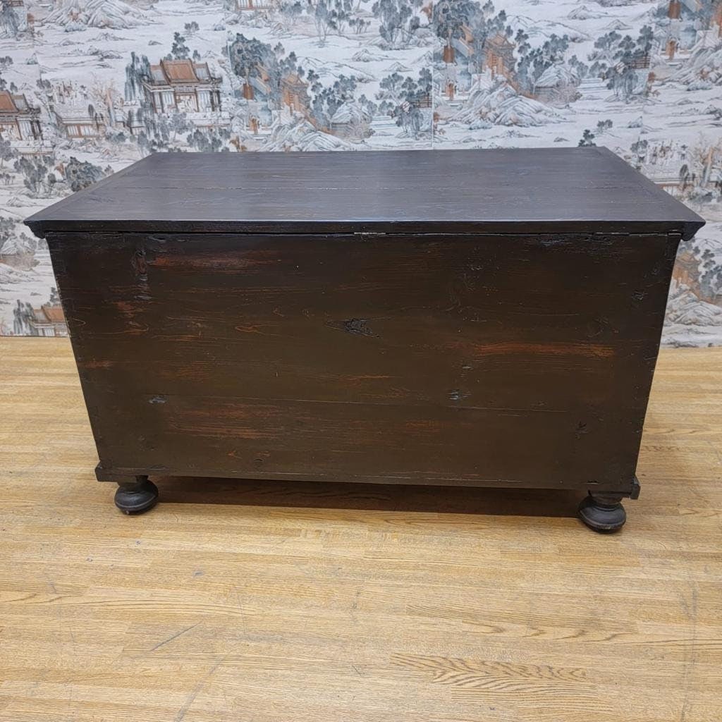 Antique Hand Painted Pine Chest for Storage - 9