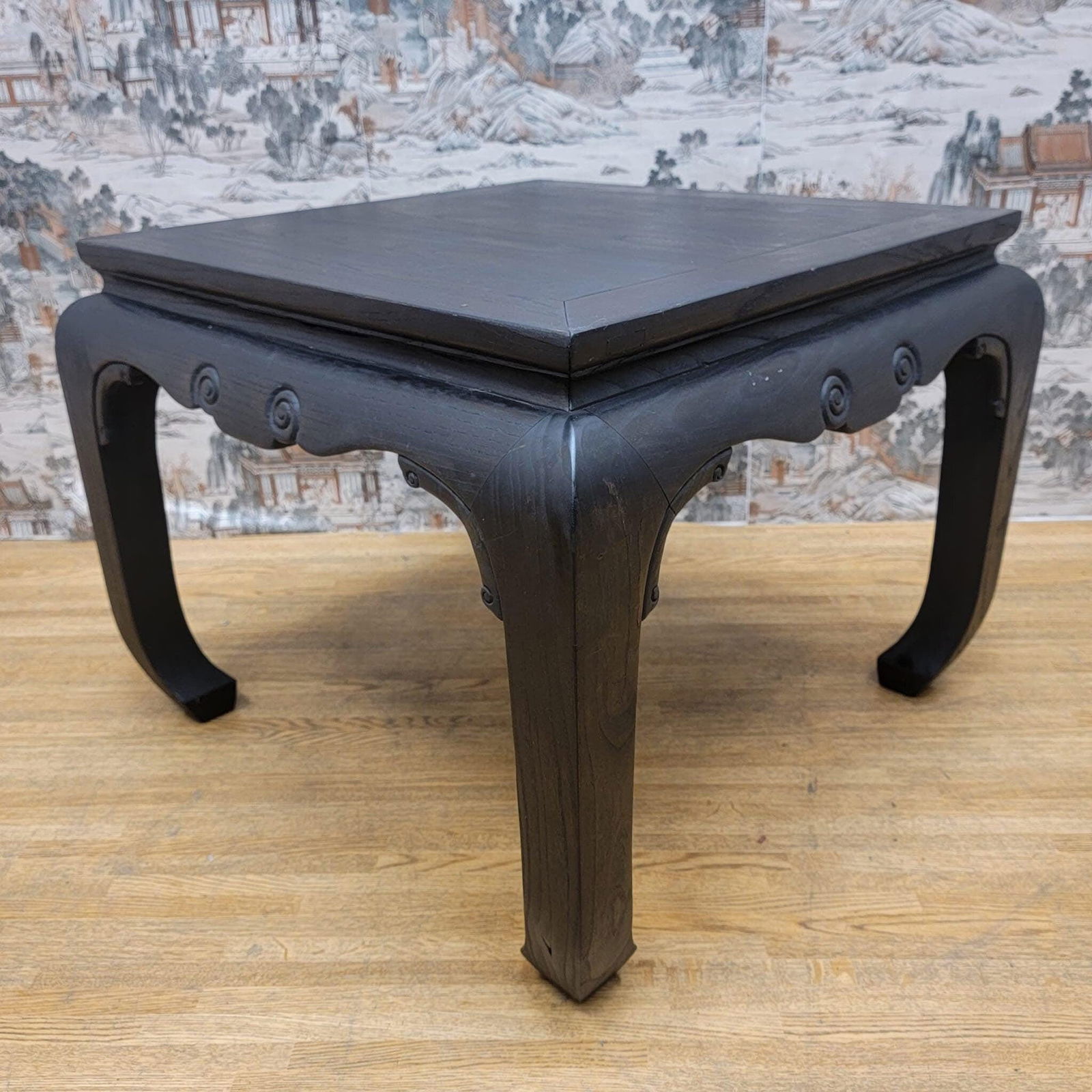 Antique Shanxi Province Black Lacquer Elm Side Table - Pair - 7