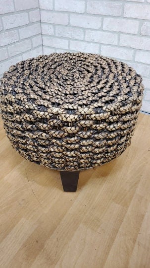 Modern Rustic Malaga Rattan Sofa Bed with 2 Rattan Ottomans - 10