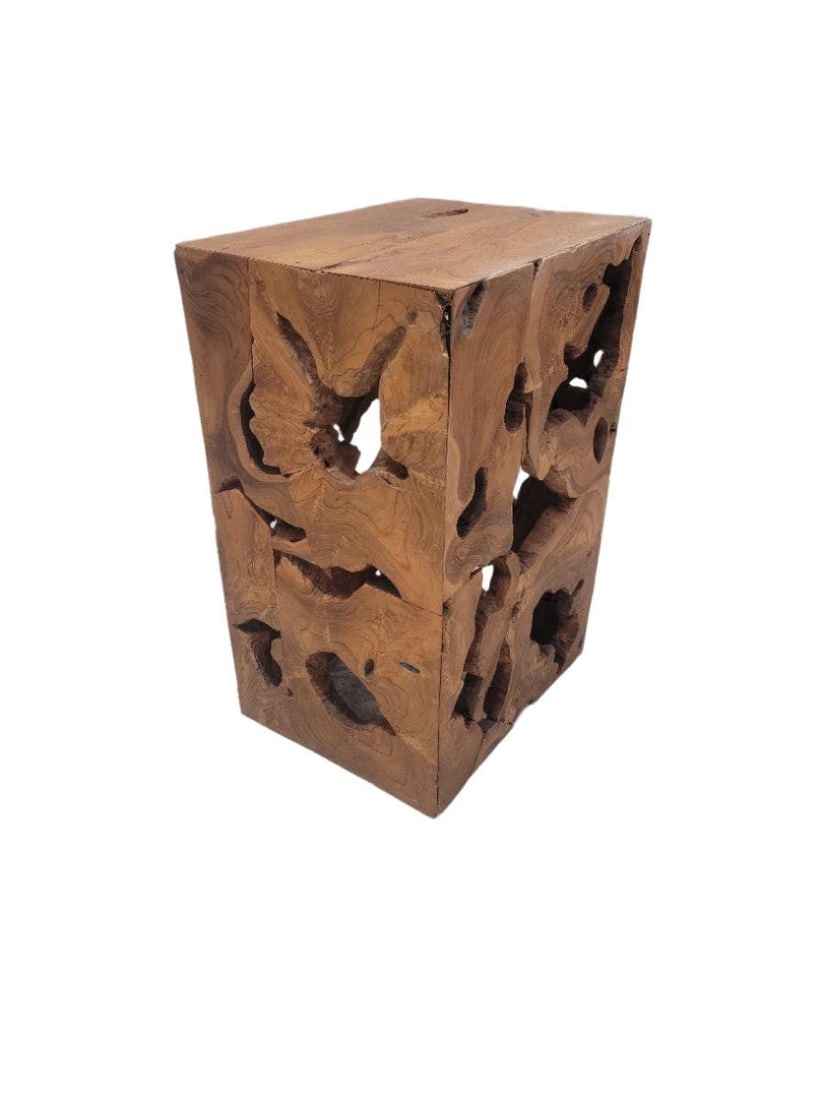 Vintage Modernist Organic Burl Wood Pedestal/Side Table: Title: Vintage Modernist Organic Burl Wood Pedestal/Side Table Description: Vintage Modernist Organic Burl Wood Pedestal/Side TableFantastic vintage organic burl wood pedestal/side table. This rustic