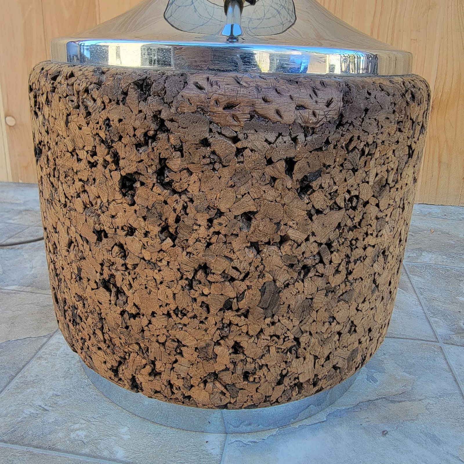 Mid Century Modern Cork Table Lamp - 6